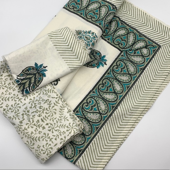 Indian Hand Block Print Cotton Flat sheet - Picture 2 of 10